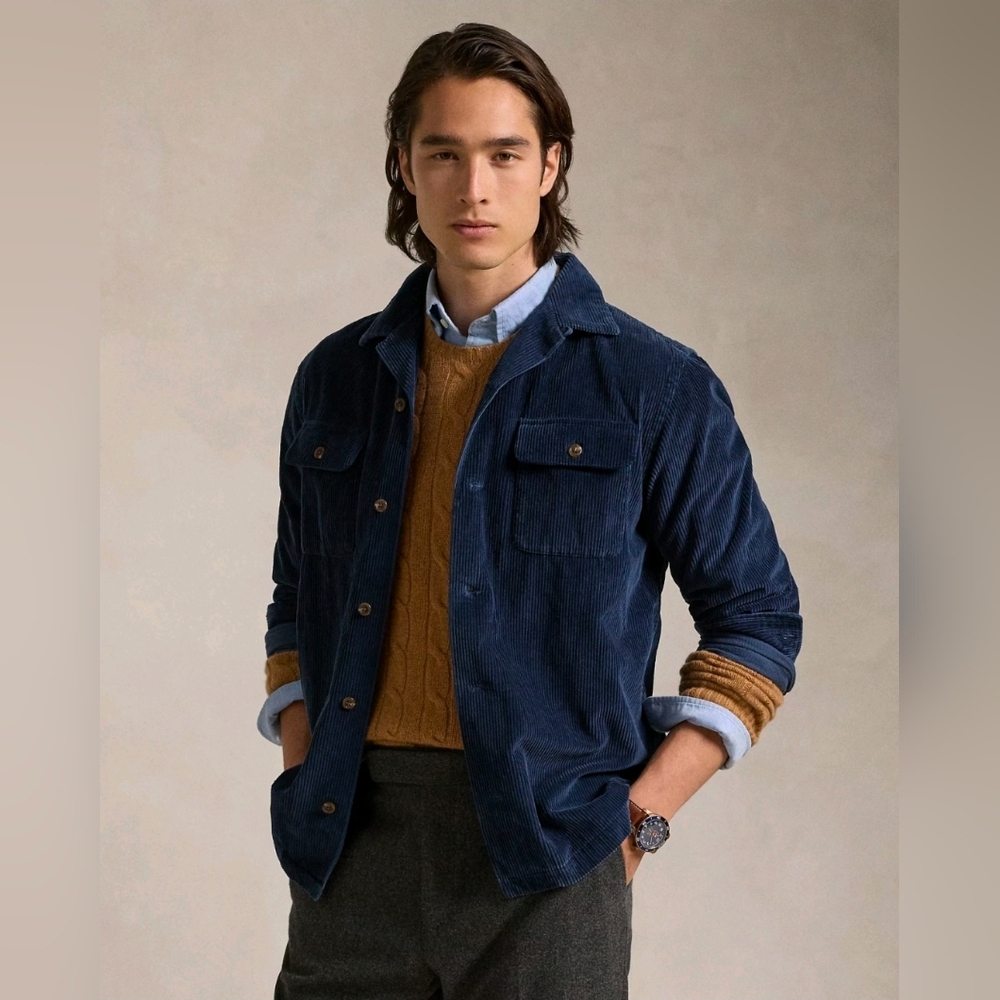 $198 Polo Ralph Lauren Men Classic Fit Corduroy Camp Shirt